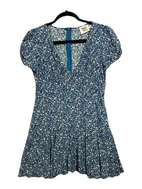 Princess Polly The Sting Dress 6 Blue Floral Mini Ruffle